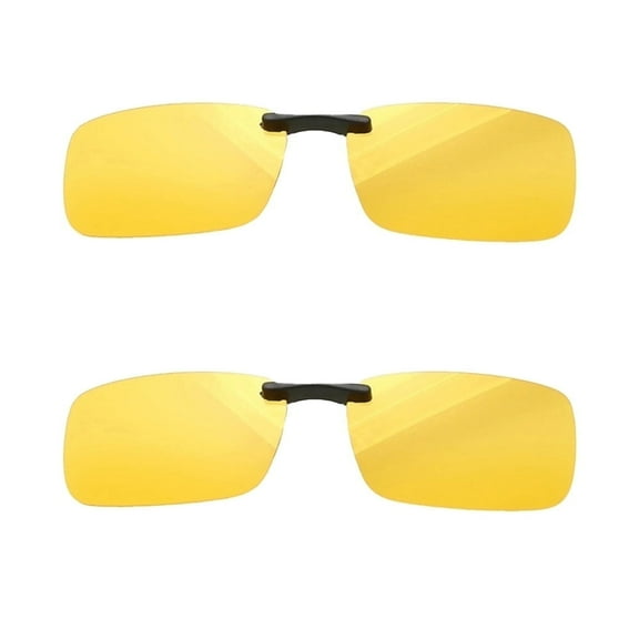 TOP-MAX Polarized Clip on Glasses, Polarized Lenses Sunglasses Clip, Anti-UVA anti-UVB, for Men and Women (2pcs, Night Vision Yellow)