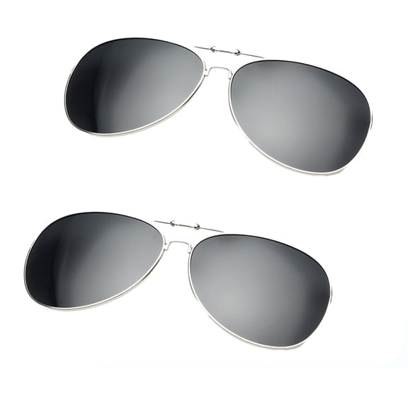 TOP-MAX Polarized Lens Sunglasses Clip, Polarized Vision Sunglasses Clip, for Men and Women Fashion (2pcs, Black Grey)