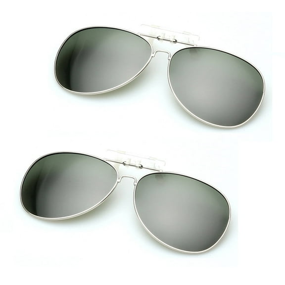TOP-MAX Polarized Lens Sunglasses Clip, Polarized Vision Sunglasses Clip, for Men and Women Fashion (2pcs, Dark Green)