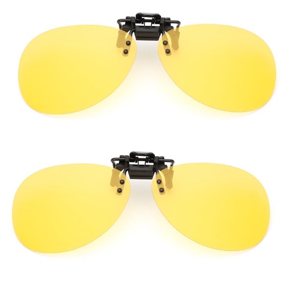 TOP-MAX Polarized Lens Sunglasses, UV Protection Sun Glasses, One Size for Men Women (2pcs, Night Vision Yellow)