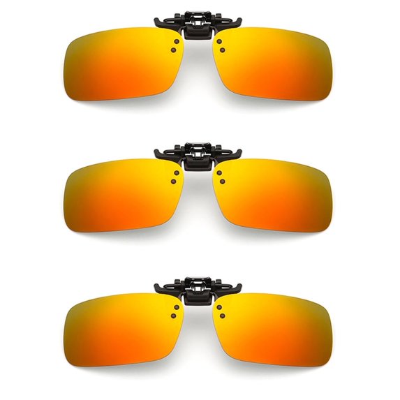 TOP-MAX Polarized Lenses Sunglasses Clip, Polycarbonate Lens Glasses Clip for Frame Glasses, UV400 Protection, Fashion (3pcs, Mix)