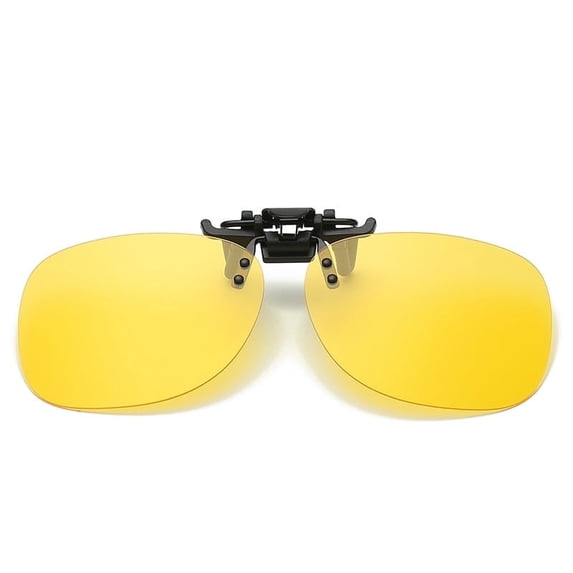 TOP-MAX Polarized Night Vision Sunglasses Clip, Polarized Lens Anti-Glare, Compatible with Most Glasses Frames, Fashionable (1pcs, Yellow)