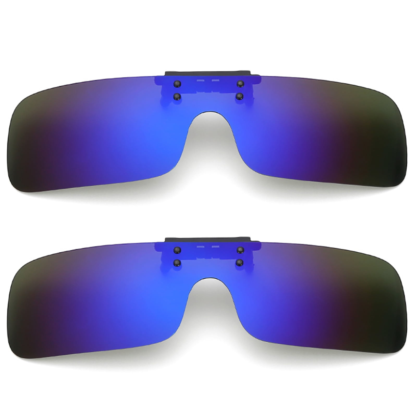 TOP-MAX Polarized Night Vision Sunglasses Clip, Polarized Lens Anti-Glare, Compatible with Most Glasses Frames, Fashionable (2pcs, Black Grey)