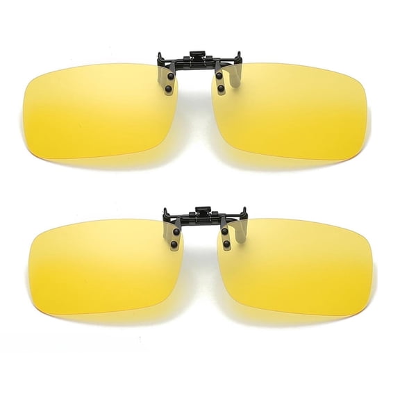 TOP-MAX Polarized Night Vision Sunglasses Polarized Lens Sunglasses Clip for Driving Fishing UV400 (2pcs, Night Vision Yellow)