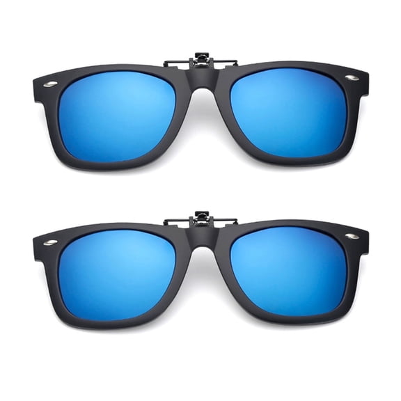 TOP-MAX Polarized Sunglasses, UV400 Sport Sunglasses, Polarized Lens and Silicone Mirror Clip (2pcs, Ice Blue)