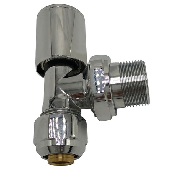 TOP-MAX Radiator Valve 1620*3/4" Angled Brass Angled Heated Towel fit for 1/2'' 3/4'' Radiators Heated Towel Rails Silver