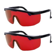 TOP-MAX Safety Glasses for Lasers, Eye Protection, 540NM Protective Goggles for Violet/Blue Green (2pcs, Red)