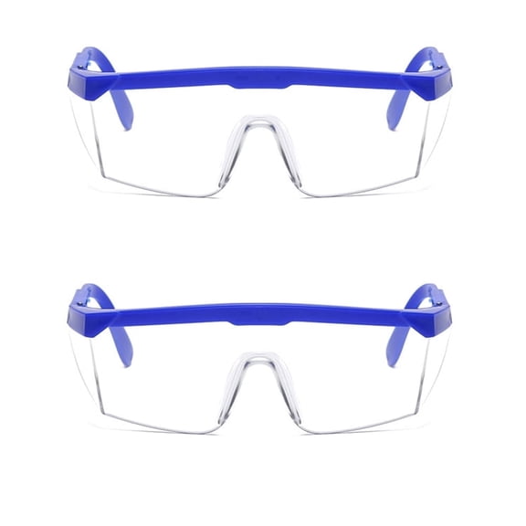 TOP-MAX Safety Potective Goggles, Eye Protection, Impact Resistant & Clear Lenses, One Size Adjustable (2pcs, Blue)