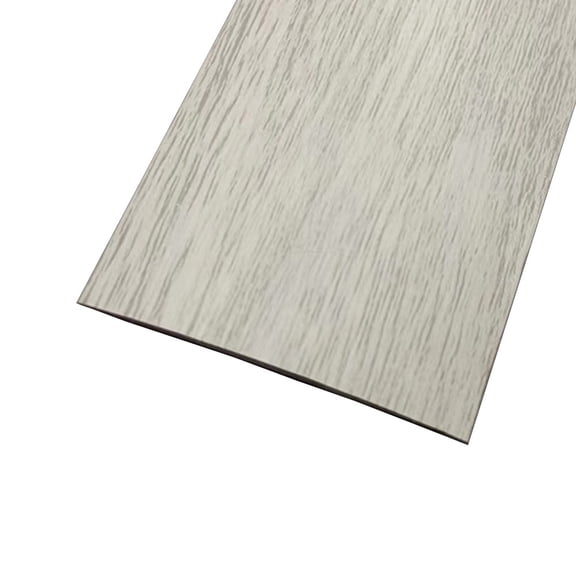 TOP-MAX Self-Adhesive PVC Floor Gaps Flat Transition Strip 1 Roll Flexible Laminate Floor Trim for Door Doorway White Woodgrain