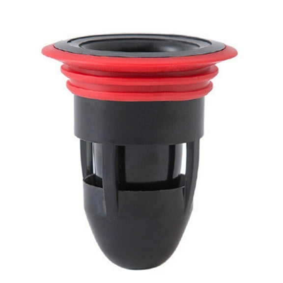 TOP-MAX Silica Gel Washing Machine Drain Pipe Seal Double Layer Design Sewer Odor-Proof Sealing Stopper (Black)