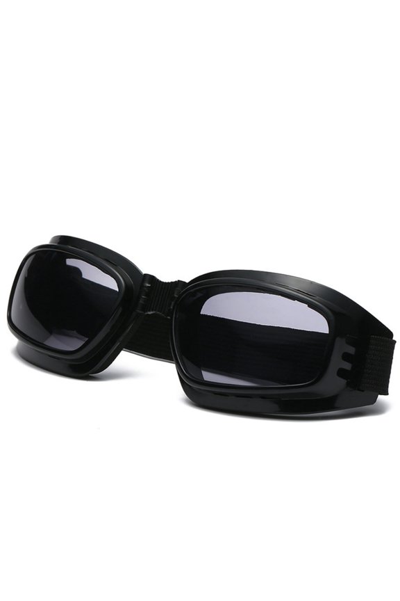 Ski Windshield Glasses, Protective Glasses, Grey Lenses and TPU Plastic Frame, One Size Adjustable Strap (1pcs)