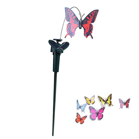TOP-MAX Solar Garden Butterfly Fluttering Solar Butterfly Decoration for Indoor and Outdoor Not Light (Random Color)