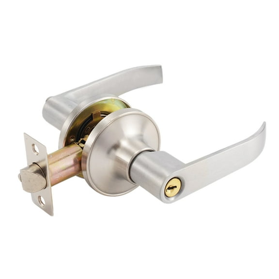 TOP-MAX Stainless Steel Bedroom Door Latch with 3 Keys, Moddern Door Knob Latch Set for Home Interior and Exterior Doors