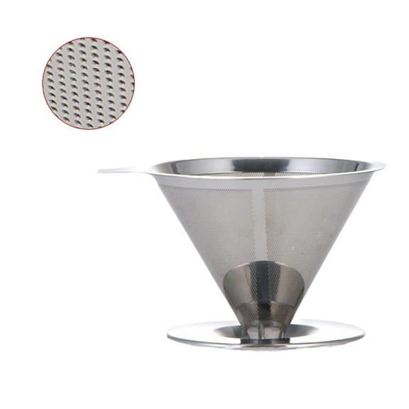 TOP-MAX Stainless Steel Coffee Filter Pour Over Coffee Maker Reusable Paperless Drip Cone Coffee Filter