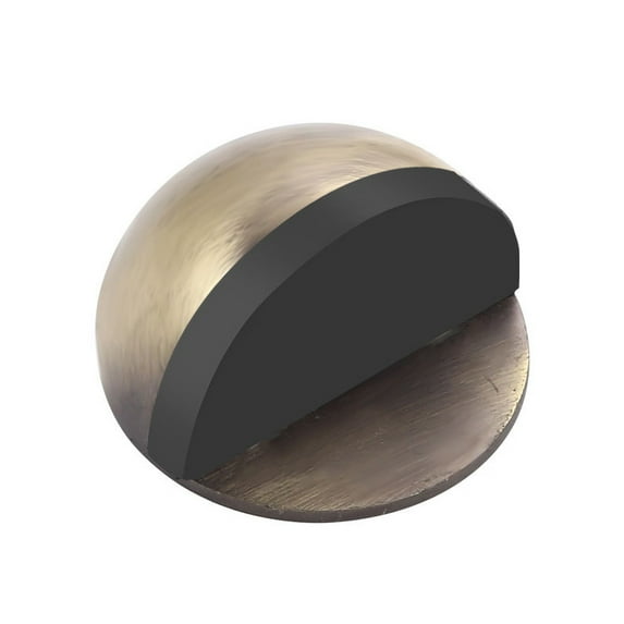 TOP-MAX Stainless Steel Floor Door Stopper with Thicken Base Semi-Circle Design No-Punch Rubber Doorstop Vintage Bronze