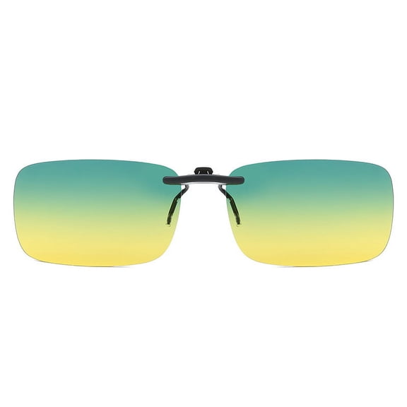 TOP-MAX Sunglasses Clip, UV400 Anti Glare Polarized Night Vision Clip On Driving Glasses for Men and Women, Green (1pcs, S)