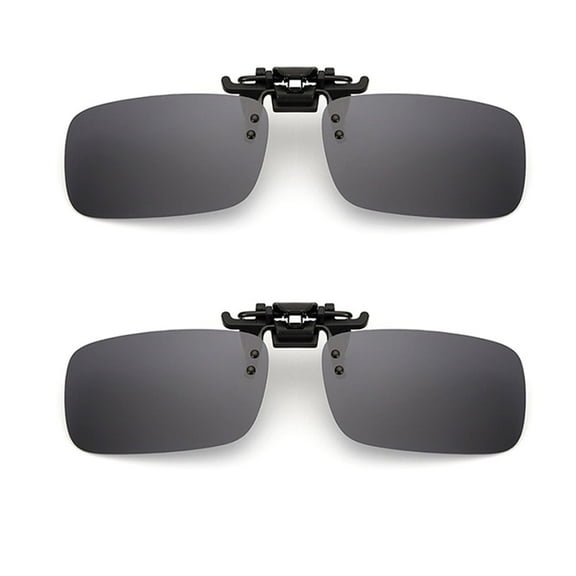 TOP-MAX Sunglasses Clip, UV400 Protection Sunglasses Clip with Polarized Lens, for Men and Women (2pcs, Dark Green-Black-Small)