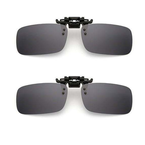 TOP-MAX Sunglasses Clip, UV400 Protection Sunglasses Clip with Polarized Lens, for Men and Women (2pcs, Dark Green-Black-Small)