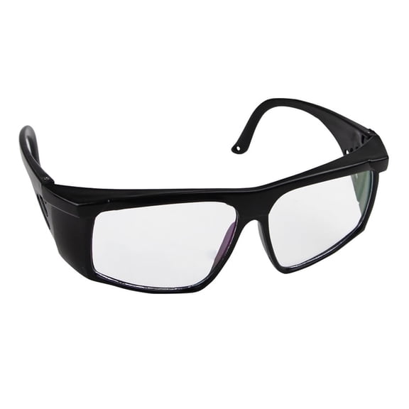 TOP-MAX Transparent White Lens Glasses, Polycarbonate Eye Protection, Black Frame, Sporty Unisex Design (1pcs)