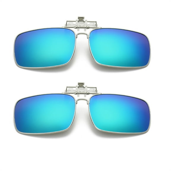TOP-MAX Vintage Sunglsses Clip, Metal Clip On Sunglasses, Multi Purpose and Fashion, for Men and Women (2pcs, Blue Green)