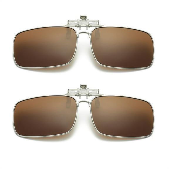 TOP-MAX Vintage Sunglsses Clip, Metal Clip On Sunglasses, Multi Purpose and Fashion, for Men and Women (2pcs, Coffee)