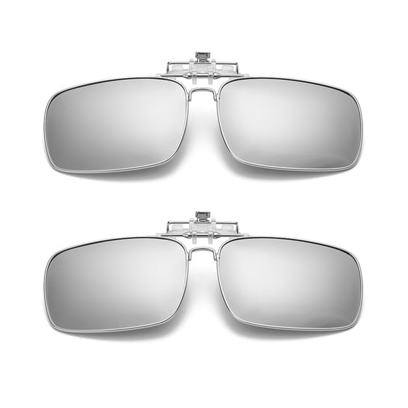 TOP-MAX Vintage Sunglsses Clip, Metal Clip On Sunglasses, Multi Purpose and Fashion, for Men and Women (2pcs, Silver)