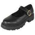 thumbnail image 1 of TOP MODA Shoes Women Oxfords Mary Jane Platform Flatform Non-Slip Chunky Lug Sole Buckle Ankle Strap Round Toe Cosplay Gothic KINGSLEY-35 Black PU 8, 1 of 4