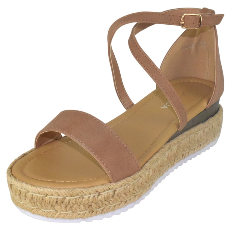 TOP MODA Women Espadrille Wedge Heels Sandals Open Peep Toe  display picture 1