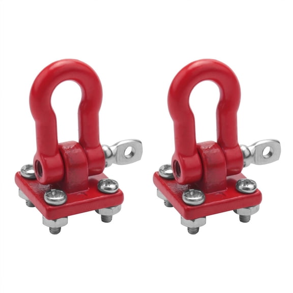TOP! Metal Climbing Trailer Tow Hook Hooks Buckle, Winch Shackles Accessory for 1/10 Scale RC Crawler Truck D90 SCX10 Car,Red