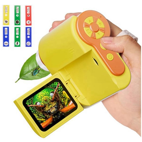 TOP! Microscope for Kids,1000X Handheld with HD Screen Kids Adjustable LED Lights