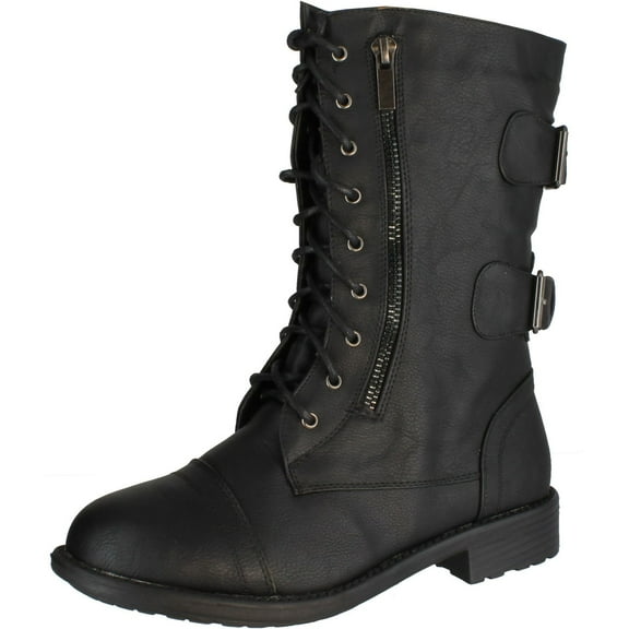 TOP Moda Women’s Pack-72 Military Lace Up Combat Boot