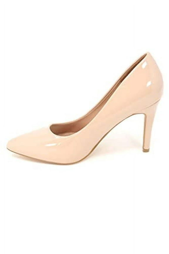 TOP Moda Womens Trendy Stiletto Heel Pointed Toe Pumps Nude, 5