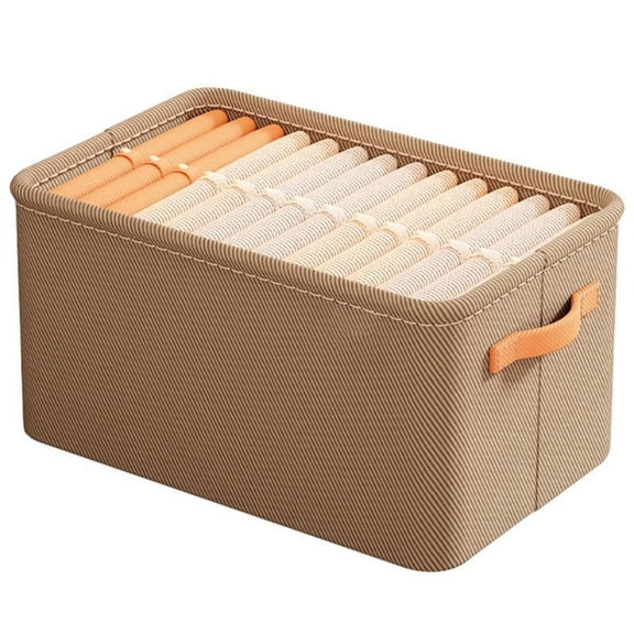 TOP! Multi-Functional Closet Organizer,Steel Ring Storage Box, Fabric Folding Bedroom Wardrobe Clothes Box A