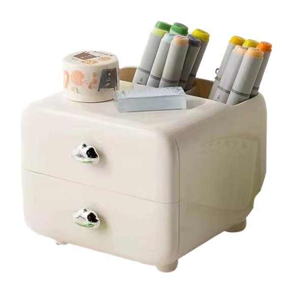 TOP! Multifunctional Desktop Pen Holder - Large-Capacity Cartoon Pencil Holder, Office Stationery Storage Desk Organizer A