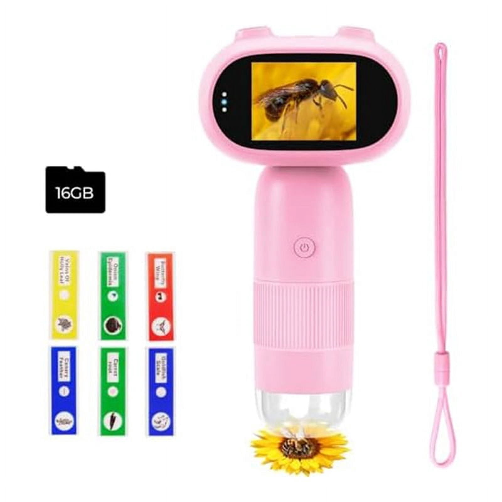 TOP! P30 Kids Microscope, 1000x Slide Digital Microscope with 2 Inch ...