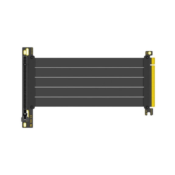 TOP! PCI-E 4.0 X16 Riser Cable Video Card 20cm Extension Shielded Flexible 90° Mounting GPU Cord Black