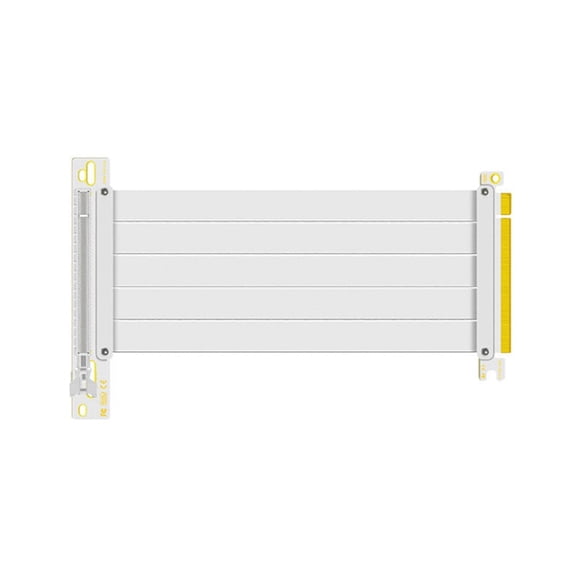 TOP! PCI-E 4.0 X16 Riser Cable Video Card 20cm Extension Shielded Flexible 90° Mounting GPU Cord White