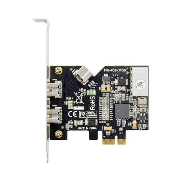 TOP! PCI Express PCI-E X1 to 3 Ports 1394B Controller Card Add on for FireWire 800 IEEE 1394 B 2+1 Camera Video Capture