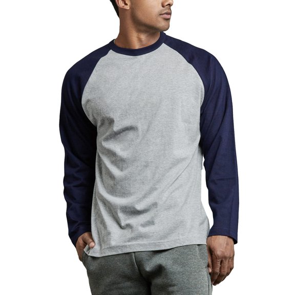 TOP PRO Men & Women Long Sleeve Baseball Raglan Tee Shirt Top (S-3XL)