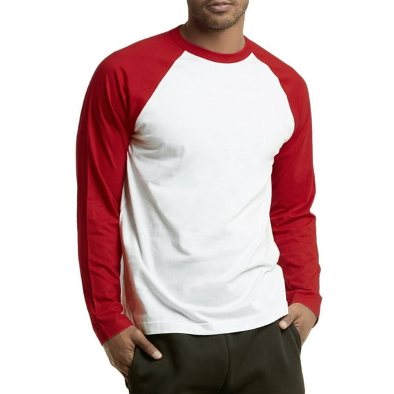 TOP PRO Men & Women Long Sleeve Baseball Raglan Tee Shirt Top (S-3XL)