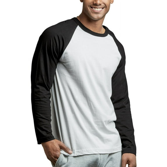 TOP PRO Men & Women Long Sleeve Baseball Raglan Tee Shirt Top (S-3XL)