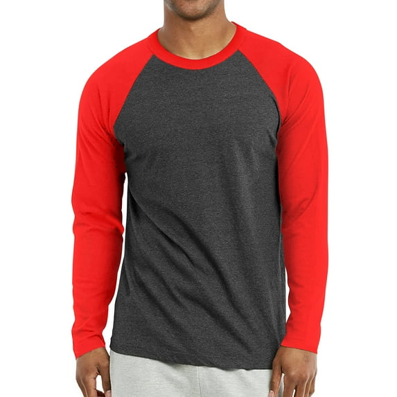 TOP PRO Men & Women Long Sleeve Baseball Raglan Tee Shirt Top (S-3XL)
