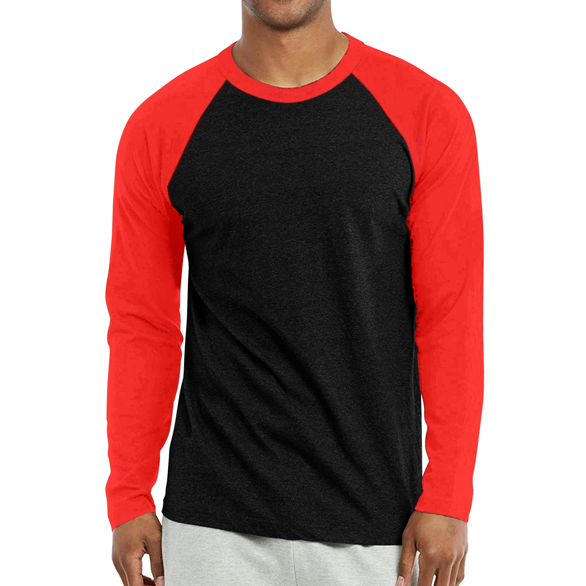 TOP PRO Men & Women Long Sleeve Baseball Raglan Tee Shirt Top (S3XL)