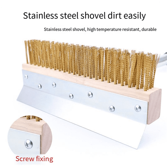 TOP! Pizza Oven Brush Grill Removable Long Pole Kitchen Restaurant Cleaning Tool