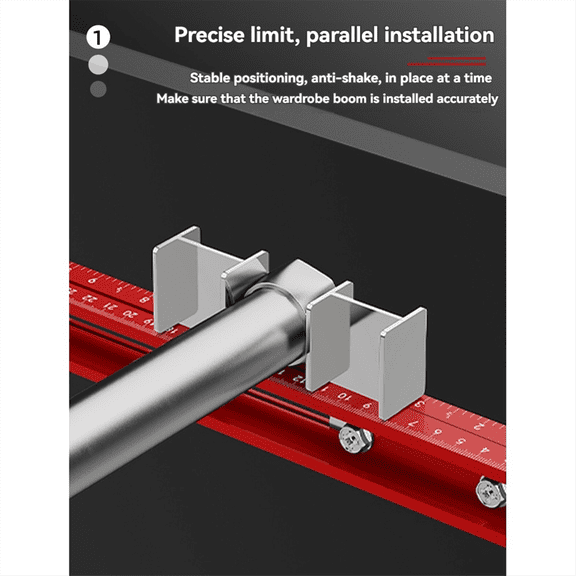 TOP! Punching Positioning Ruler for Wardrobe Boom Installation Carpentry Drilling Locator Suspension Rod Install Tool