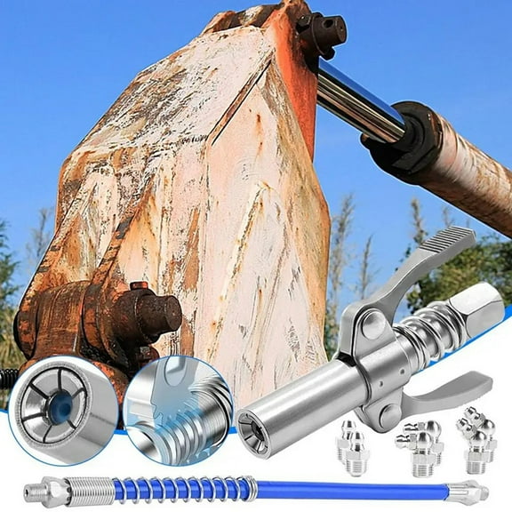 TOP! Quick Release Grease Coupler Fitting Hose Double Handle Tool Adapter QuickRelease Leak Proof Joint