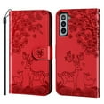 thumbnail image 1 of TOP SHE Case For Samsung Galaxy S21, Sika Deer Flip Synthetic Leather TPU Case Cover with Fashion Wallet Lanyard Anti-Scratch Shockproof Bumper Case,Red, 1 of 7