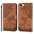 thumbnail image 1 of TOP SHE Case For iPhone 8 Plus/7 Plus,Sika Deer Flip Synthetic Leather TPU Case Cover with Fashion Wallet Lanyard Anti-Scratch Shockproof Bumper Cute Case,Brown, 1 of 7