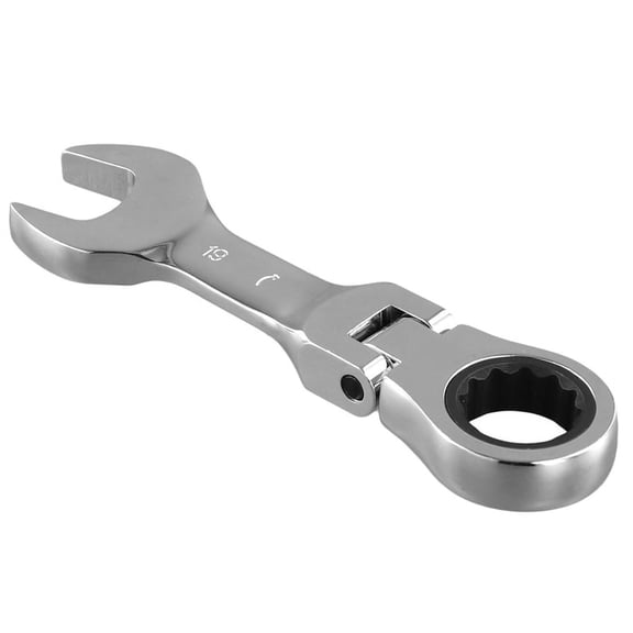 TOP! Short Handle Ratchet Wrench with Movable ,Quick Dual-Purpose Open End Wrench,Hardware Tool, Labor-Saving 19mm