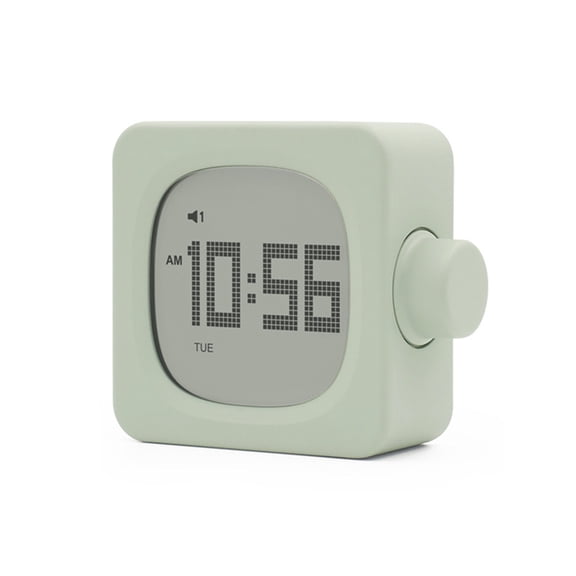 TOP! TOP! Block Small Alarm Clock Novelty Student Bedroom Bedside Office Electronic Wake Up Lamp Charging Green